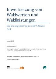 Inwertsetzung von Waldwerten und Waldleistungen - Professorship ...