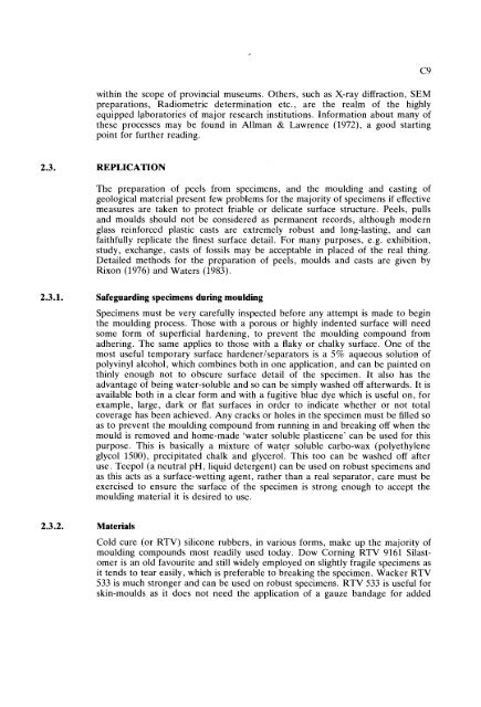 GUIDELINES FOR THE CURATION OF GEOLOGICAL MATERIALS