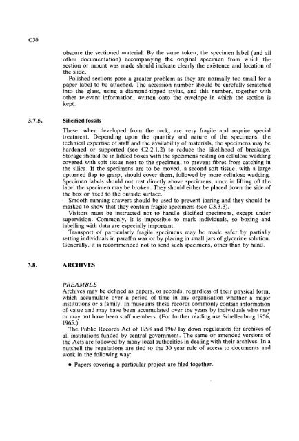 GUIDELINES FOR THE CURATION OF GEOLOGICAL MATERIALS