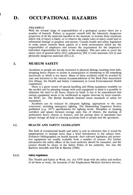 GUIDELINES FOR THE CURATION OF GEOLOGICAL MATERIALS