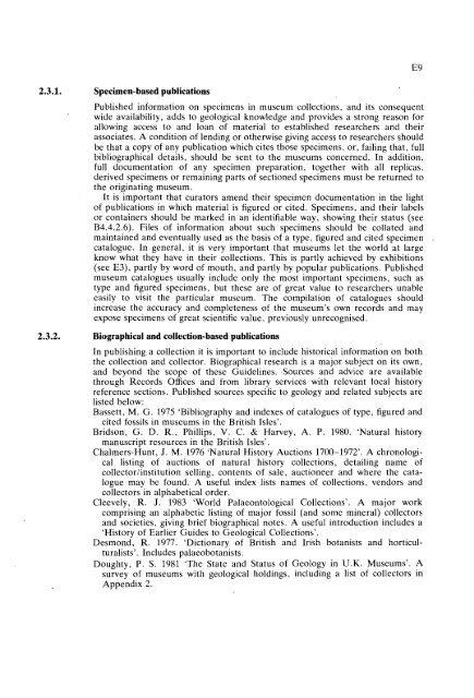 GUIDELINES FOR THE CURATION OF GEOLOGICAL MATERIALS