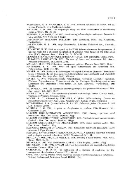 GUIDELINES FOR THE CURATION OF GEOLOGICAL MATERIALS