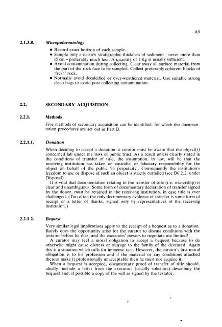 GUIDELINES FOR THE CURATION OF GEOLOGICAL MATERIALS