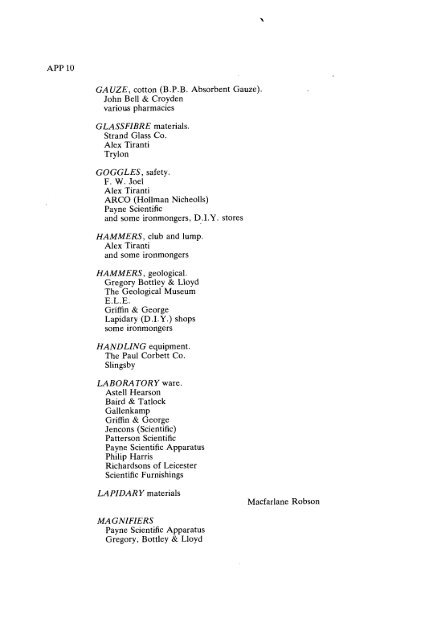 GUIDELINES FOR THE CURATION OF GEOLOGICAL MATERIALS