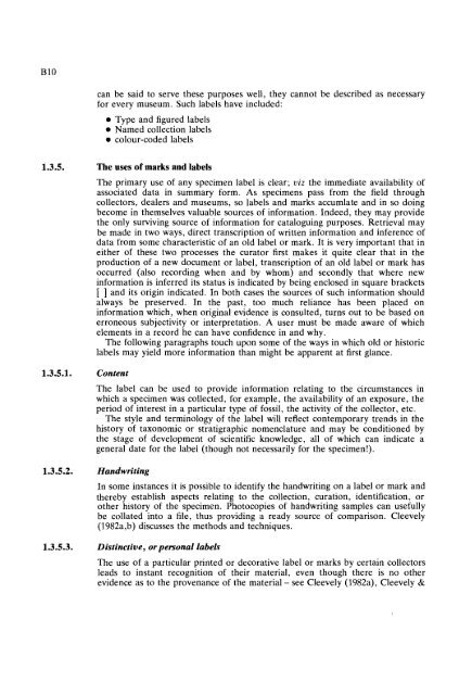 GUIDELINES FOR THE CURATION OF GEOLOGICAL MATERIALS