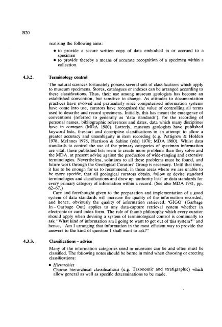 GUIDELINES FOR THE CURATION OF GEOLOGICAL MATERIALS