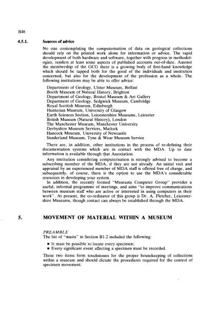 GUIDELINES FOR THE CURATION OF GEOLOGICAL MATERIALS