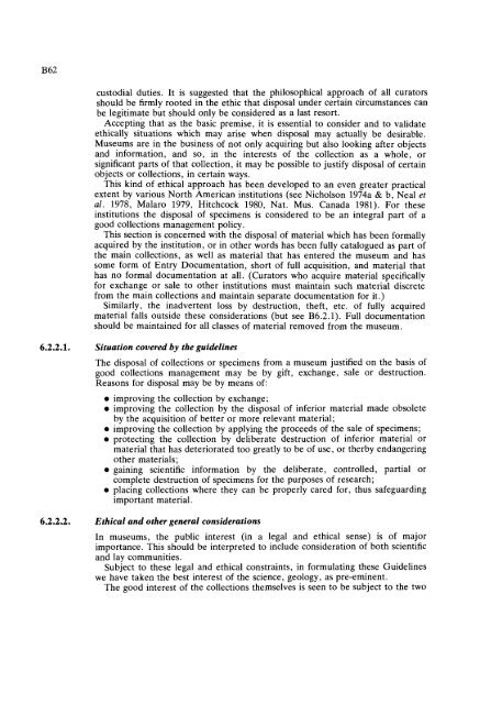 GUIDELINES FOR THE CURATION OF GEOLOGICAL MATERIALS