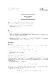 Optimisation Exercice d'application directe du cours Exercice Probl ...