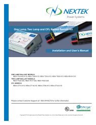 Ballast Retrofit Manual - Nextek Power Systems