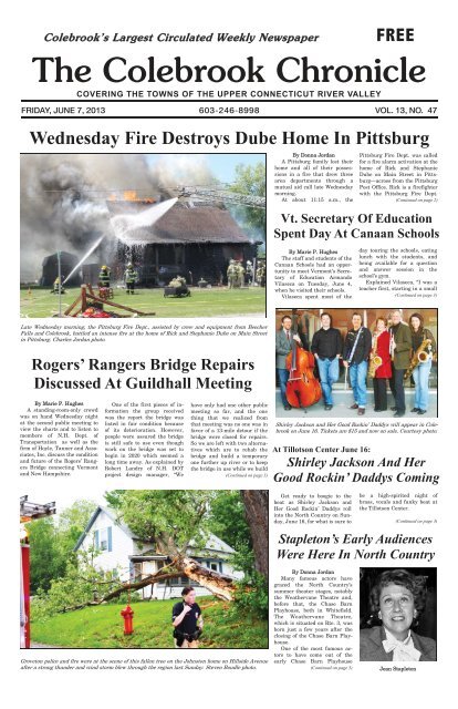 June 7, 2013 - Colebrook Chronicle