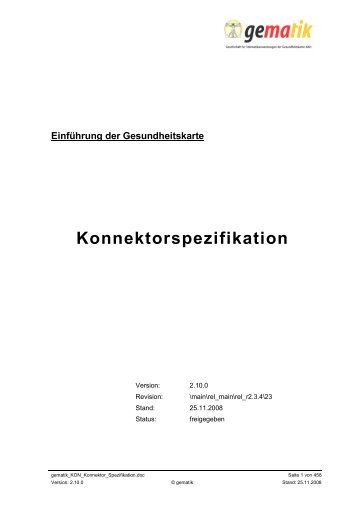 Konnektorspezifikation - Gematik