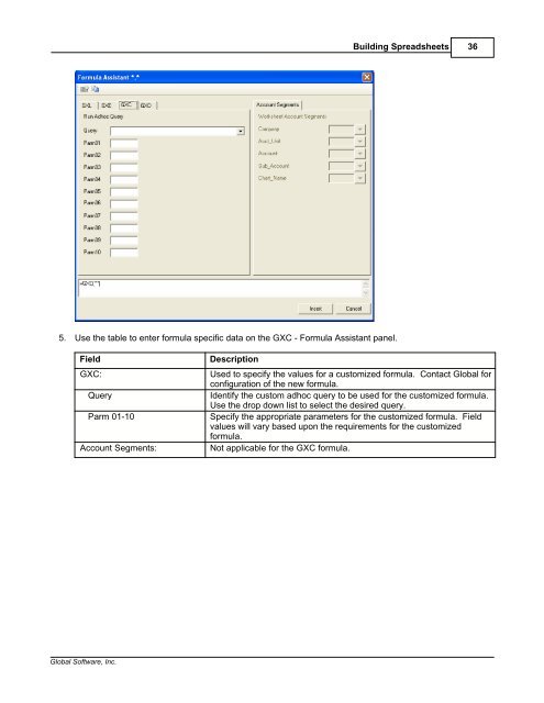 Spreadsheet Server for use with Lawson - Global Software, Inc.