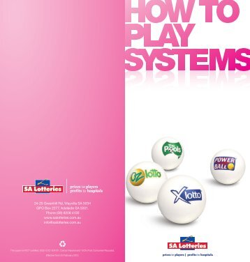 'How to Play Systems' brochure - SA Lotteries