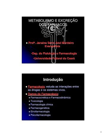 Metabolismo e excreÃ§Ã£o dos fÃ¡rmacos - Departamento de Fisiologia ...