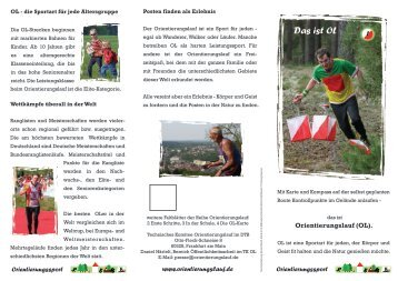 Flyer 'Das ist OL' [PDF, 6,1 MB] - Orientierungslauf in Deutschland