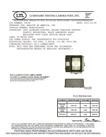 MaxLite MLAR100LED50 LM79 Data.pdf - LED Lighting