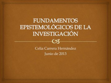 FUNDAMENTOS EPISTEMOLÃGICOS DE LA INVESTIGACIÃN