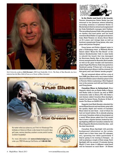 March 2013 - Toronto Blues Society