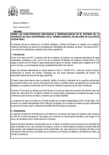 informe sobre las caracterÃ­sticas geolÃ³gicas e hidrogeolÃ³gicas en el ...