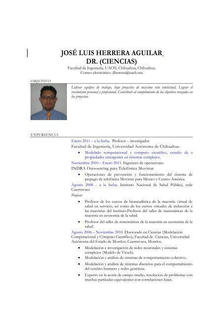 Dr. JosÃ© Luis Herrera Aguilar. - CUDD - Universidad AutÃ³noma de ...