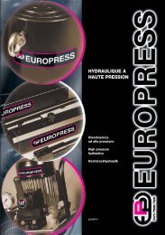 hydraulique a haute pression - Euro Press Pack