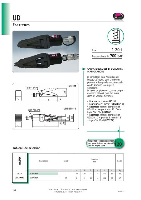 hydraulique a haute pression - Euro Press Pack