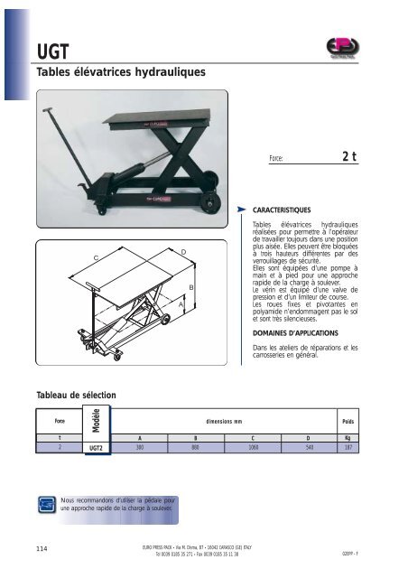 hydraulique a haute pression - Euro Press Pack