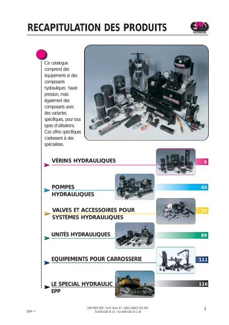 hydraulique a haute pression - Euro Press Pack