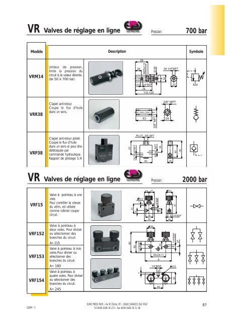 hydraulique a haute pression - Euro Press Pack