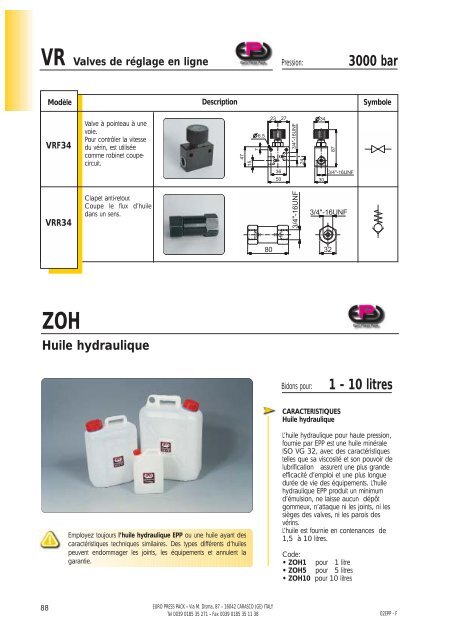 hydraulique a haute pression - Euro Press Pack