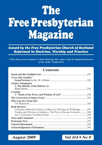 August - the Free Presbyterian church of Scotland