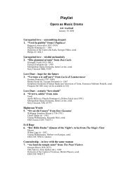 Playlist - Opera Guild of Rochester