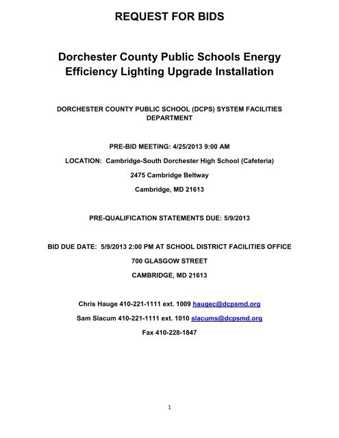 DCPS Lighting Instal.. - Dorchester County Public Schools