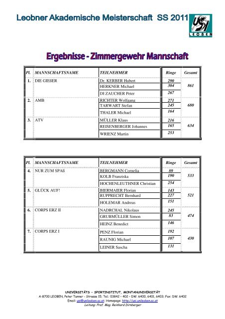 Ergebnis - USI Leoben