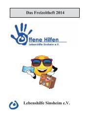 Programme 2014 - Lebenshilfe Sinsheim eV und Kraichgau ...