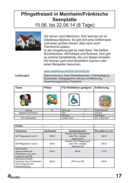 Programme 2014 - Lebenshilfe Sinsheim eV und Kraichgau ...