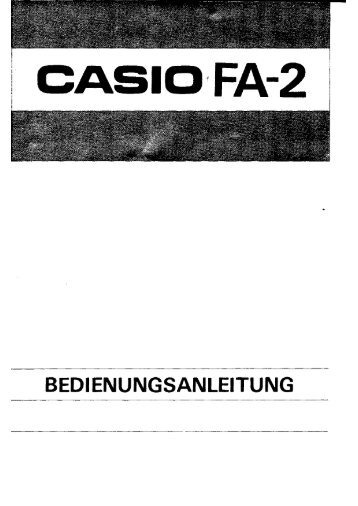 Casio Fa-2 Manual