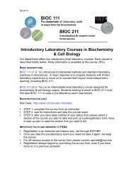 Introductory Laboratory Courses in Biochemistry ... - Rice University
