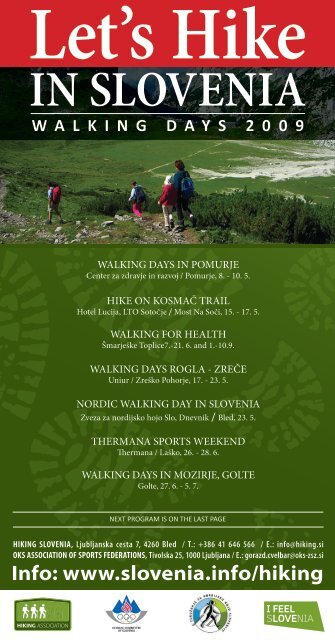 Info: www.slovenia.info/hiking