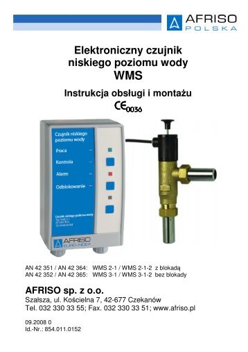 Elektroniczny czujnik niskiego poziomu wody - Afriso