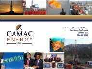 China - CAMAC Energy Inc.