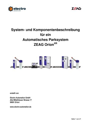 Systembeschreibung ZEAG ORION XR - Electro Automation GmbH