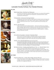Lancaster County Culinary Tour Sample Itinerary - Group Tours ...