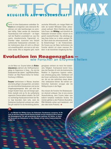 Evolution im Reagenzglas â wie Forscher an Enzymen feilen - Scinexx