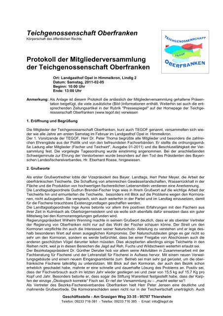 Protokoll der Mitgliederversammlung vom 05. 02. 2011 - TEGOF ...