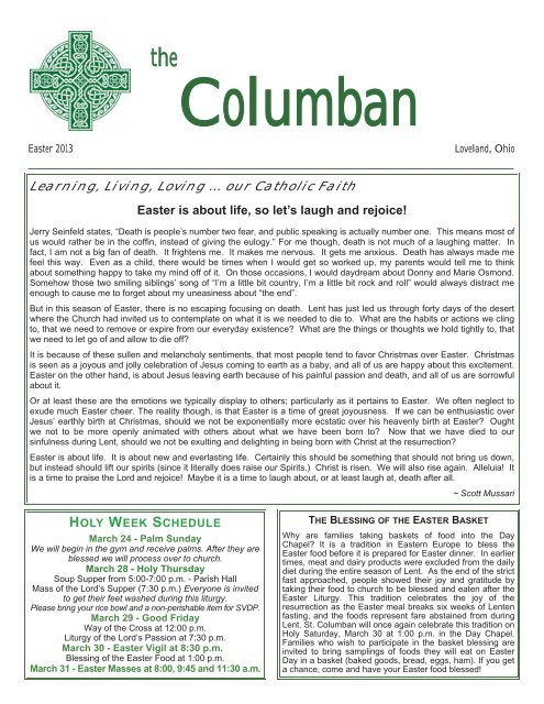 Learning, Living, Loving ... our Catholic Faith - St. Columban Church