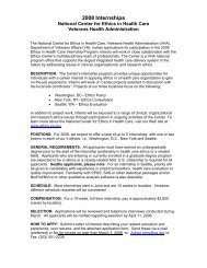 Internship Opportunities 2008 - National Center for Ethics in Health ...