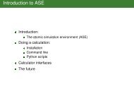 Introduction to ASE - Quantum Espresso