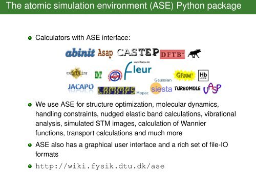 Introduction to ASE - Quantum Espresso